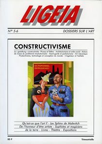 N° 5-6, AVRIL/SEPTEMBRE 1989 - DOSSIER : CONSTRUCTIVISME